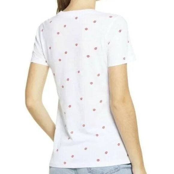 Halogen T Shirt Red Lips Print Size Small - Picture 3 of 9